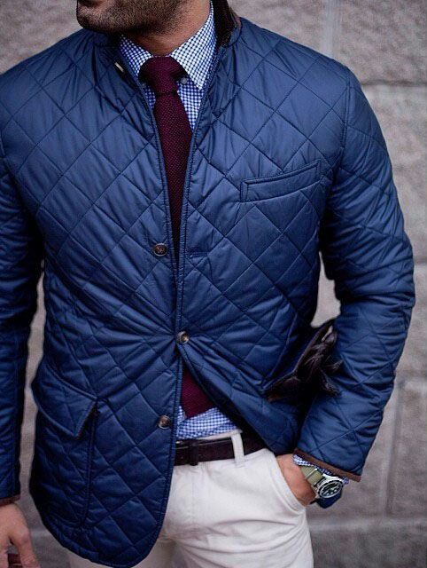 veste matelassée bleu