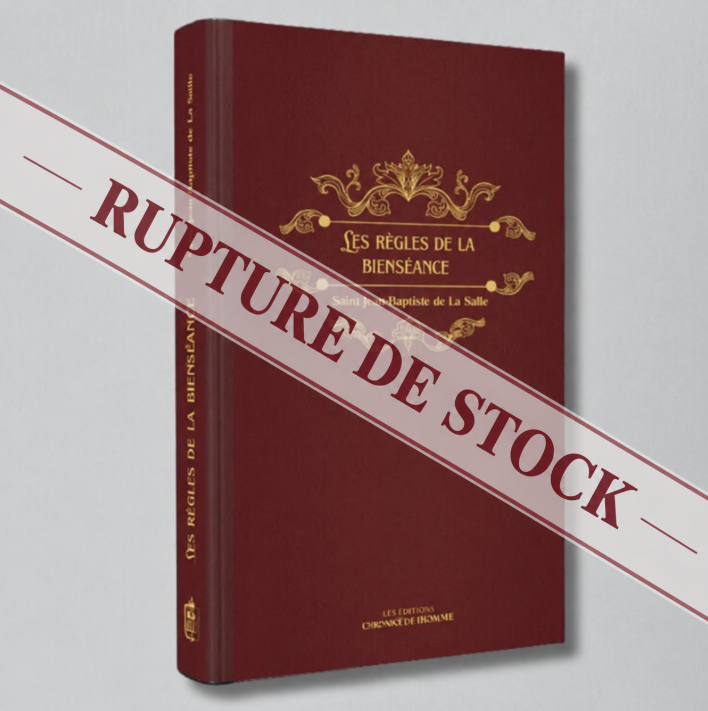 Les Règles de la bienséance de saint Jean-Baptiste de La Salle – livre en rupture de stock
